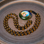 Chapelet Sainte Famille avec perles marron foncé