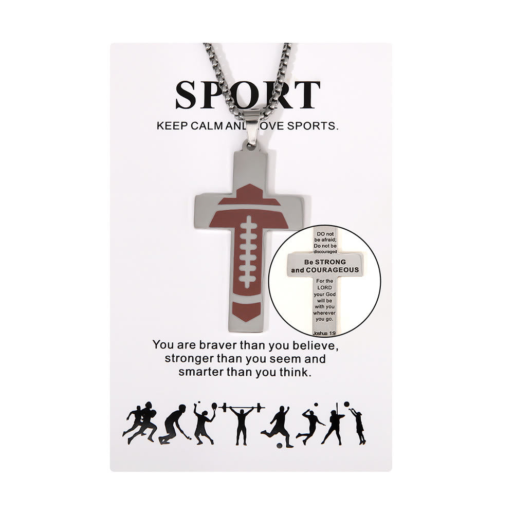Collar Cruz de Oración por Bendiciones de Fútbol Estilo Deportivo