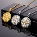 Collier pendentif Saint Benoît classique en titane