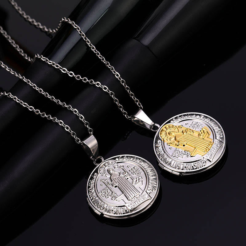 Classic St. Benedict Pendant Titanium Necklace