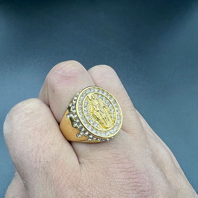 Bague catholique en acier inoxydable Vierge Marie
