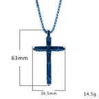 Collier Pendentif Croix Gravée Florale Colorée