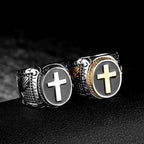 Bague religieuse rétro en titane "Main de Dieu"