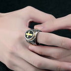 Bague religieuse rétro en titane "Main de Dieu"