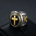 Bague religieuse rétro en titane "Main de Dieu"