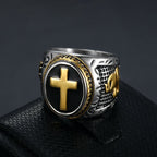 Bague religieuse rétro en titane "Main de Dieu"