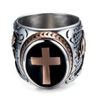 Bague religieuse rétro en titane "Main de Dieu"
