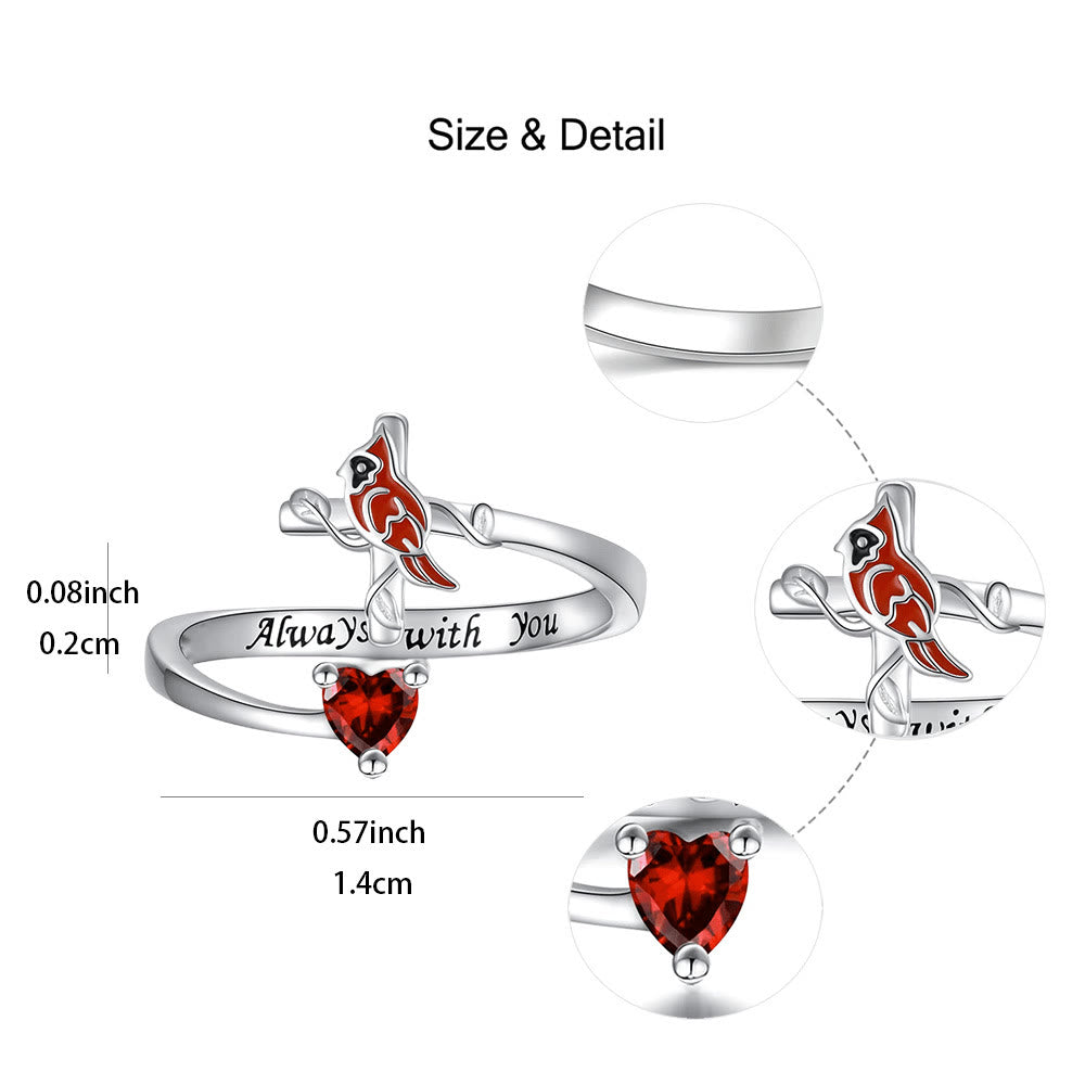 La vitalidad de Jesús: Anillo ajustable de cardenal rojo