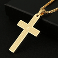 Collier pendentif croix Notre Père en acier inoxydable