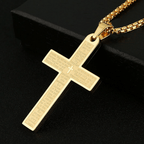 Collier pendentif croix Notre Père en acier inoxydable