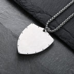 Collier pendentif bouclier croix en acier inoxydable avec la prière du Seigneur