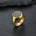 Bague Talisman Sceau de Salomon Étoile à Six Branches Constellation en Acier Inoxydable