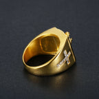 Anillo religioso de Jesús crucifijo con circonita