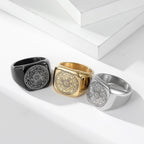 Bague en titane Sceaux de protection des Sept Archanges Salomon Kabbale