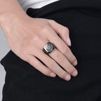 Bague en titane Sceaux de protection des Sept Archanges Salomon Kabbale