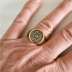 Bague Talisman Sceau de Salomon Étoile à Six Branches Constellation en Acier Inoxydable