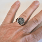 Bague Talisman Sceau de Salomon Étoile à Six Branches Constellation en Acier Inoxydable