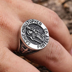 Anillo de Sello de San Cristóbal Protégenos