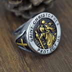 Anillo de Sello de San Cristóbal Protégenos