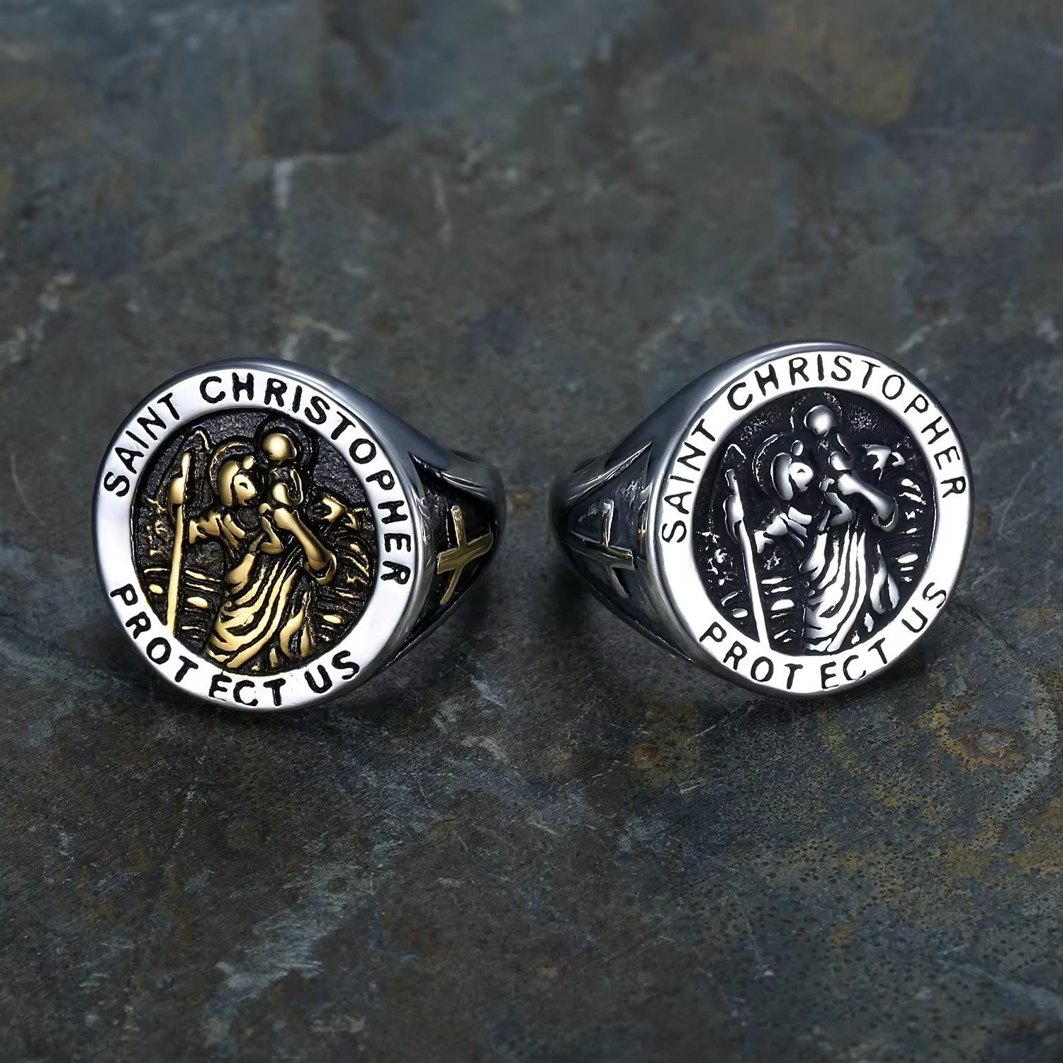 Anillo de Sello de San Cristóbal Protégenos
