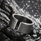 Bague croix punk antique en acier inoxydable