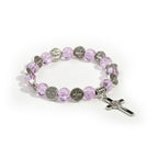 Bracelet perlé avec pendentif breloque en alliage croix de Jésus