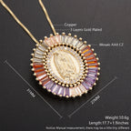 Collier pendentif amulette Vierge de Guadalupe en zircone