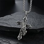 Pendentif Collier Croix Mains Qui Prient en Acier Inoxydable