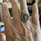 Bague vintage en forme de tête du Christ Jésus pour bénédiction