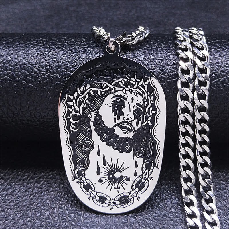 Collier de Jésus multi-éléments avec couronne d'épines