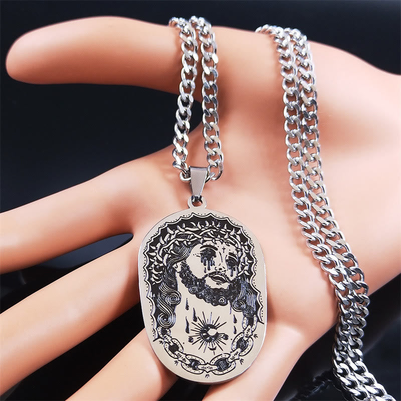 Collier de Jésus multi-éléments avec couronne d'épines
