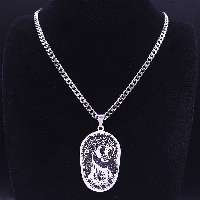 Collier de Jésus multi-éléments avec couronne d'épines