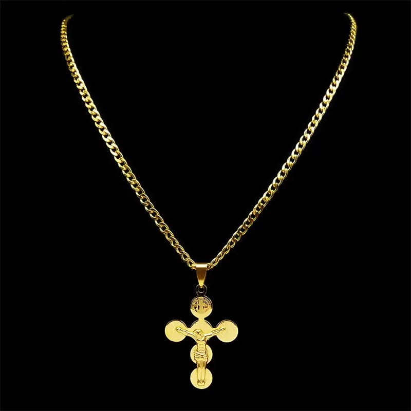 Collier pendentif Croix Médaille de Saint Benoît