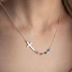 Collier Croix Pierre de Naissance Biblique Bijou Religieux Cadeau