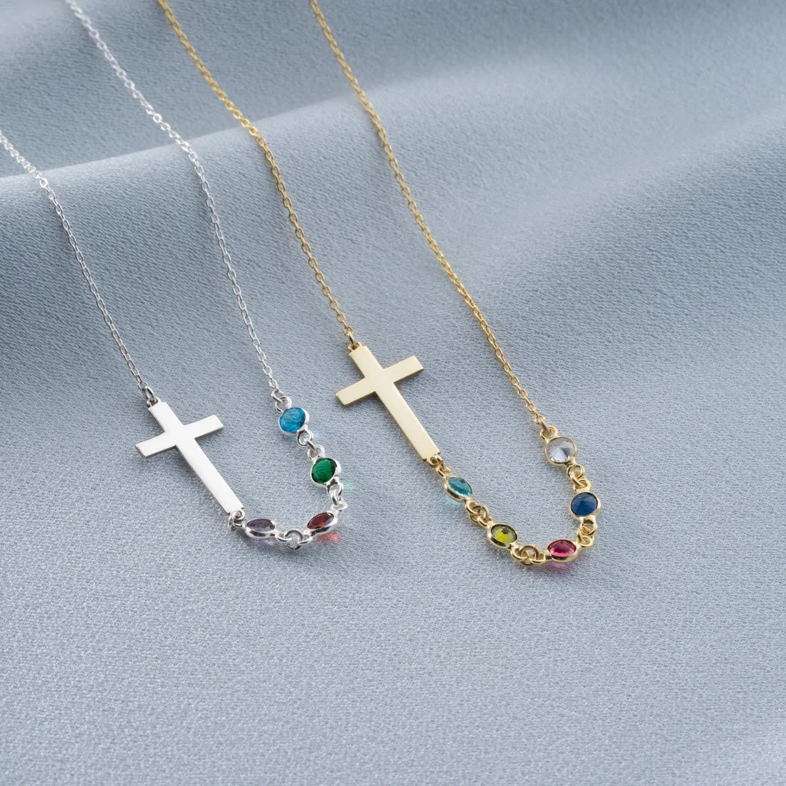 Collier Croix Pierre de Naissance Biblique Bijou Religieux Cadeau