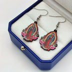 Boucles d'oreilles colorées Vierge Marie Notre-Dame de Guadalupe