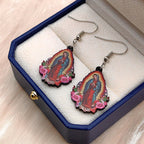 Boucles d'oreilles colorées Vierge Marie Notre-Dame de Guadalupe