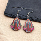 Boucles d'oreilles colorées Vierge Marie Notre-Dame de Guadalupe