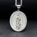 Collier pendentif religieux en acier inoxydable Vierge Marie