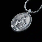Collier Pendentif Maria en Argent Fait Main Bijoux Religieux
