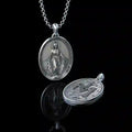 Collier Pendentif Maria en Argent Fait Main Bijoux Religieux
