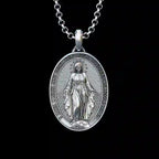 Collier Pendentif Maria en Argent Fait Main Bijoux Religieux