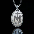 Collier Pendentif Maria en Argent Fait Main Bijoux Religieux