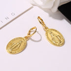 Boucles d'oreilles religion médaille miraculeuse Marie VIP