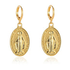 Boucles d'oreilles religion médaille miraculeuse Marie VIP