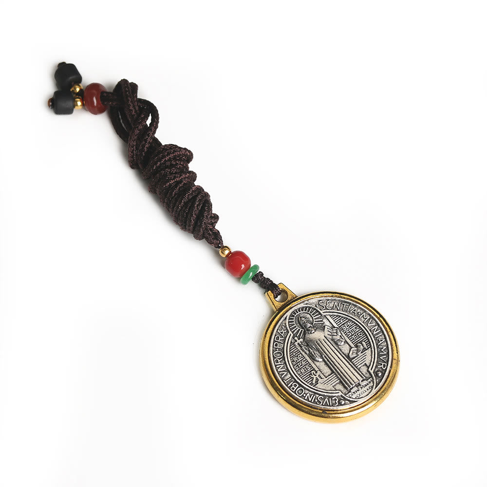 Clásico Collar Amuleto de Medalla de San Benito