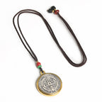 Clásico Collar Amuleto de Medalla de San Benito