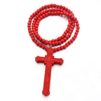 Collar de madera de cruz de Jesús