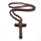 Collar de madera de cruz de Jesús
