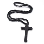 Collar de madera de cruz de Jesús